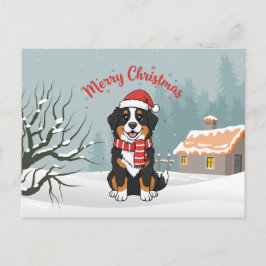Bernese Mountain Dog Merry Christmas Doodle  シーズンポストカード