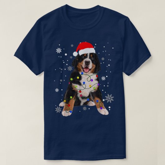 Bernese Mountain Dog Merry Christmas Winter Snow G Tシャツ (デザイン正面)