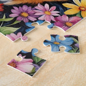 Bernese Mountain Dog Pet Portrait Watercolor ジグソーパズル (側面)