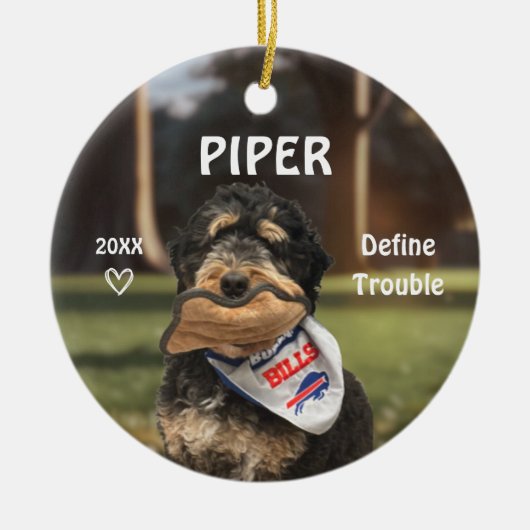 Bernese Mountain Dog Photo Ornament セラミックオーナメント (正面)