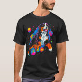 Bernese Mountain Dog Planet Space Tシャツ (正面)