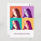 Bernese Mountain Dog Pop Art ポストカード (正面/裏面)