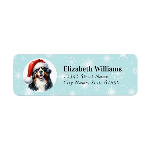 Bernese Mountain Dog Return Address Labels ラベル (正面)