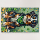 Bernese Mountain Dog St Patrick’s Day Lucky Dog ジグソーパズル (横)