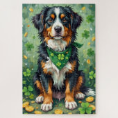 Bernese Mountain Dog St Patrick’s Day Lucky Dog ジグソーパズル (縦)