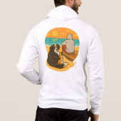 Bernese Mountain Dog Sunset Beach Companion パーカ (裏面)