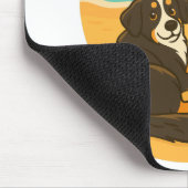 Bernese Mountain Dog Sunset Beach Companion マウスパッド (コーナー)