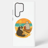 Bernese Mountain Dog Sunset Beach Companion Samsung Galaxyケース (裏面)
