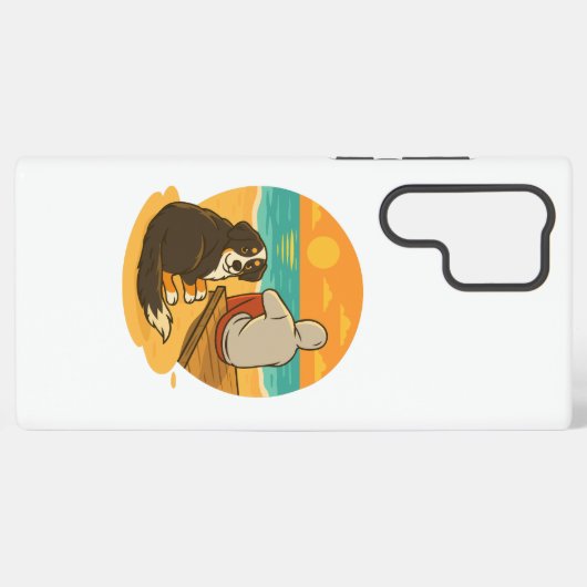 Bernese Mountain Dog Sunset Beach Companion Samsung Galaxyケース (裏面横)
