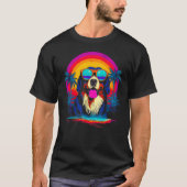 Bernese Mountain Dog Sunset Tシャツ (正面)