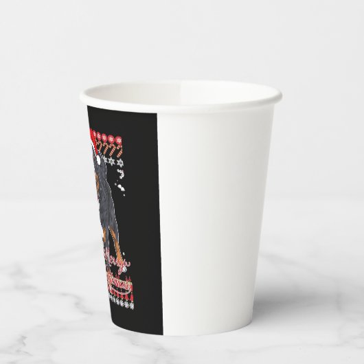 Bernese Mountain Dog Ugly Christmas Sweater Shirt 紙コップ (左)