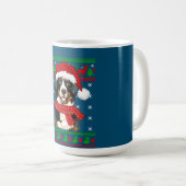 Bernese Mountain Dog Ugly Sweater Christmas Puppy コーヒーマグカップ (正面右)