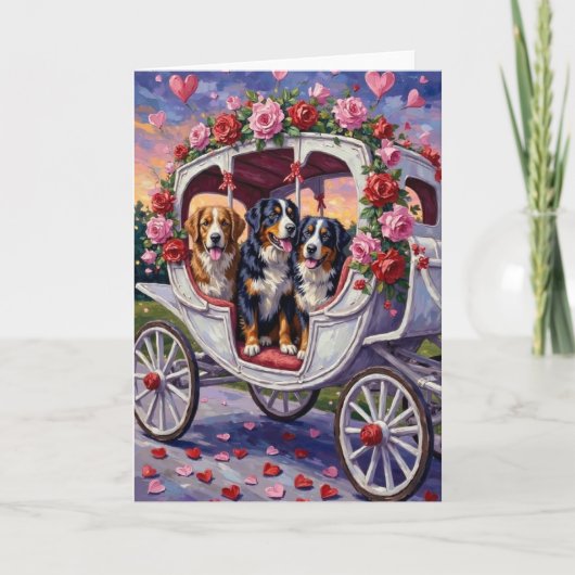 Bernese Mountain Dog Valentine's Day カード (正面)