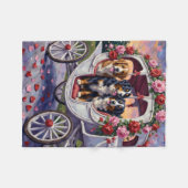 Bernese Mountain Dog Valentine's Day フリースブランケット (正面(横))