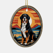Bernese Mountain Dog Vintage Sunset セラミックオーナメント (右)