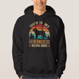 Bernese Mountain Dog Walking Retro Vintage Sunset パーカ