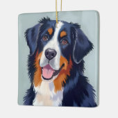 Bernese Mountain Dog | Watercolor Painting セラミックオーナメント (左)