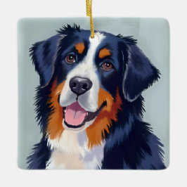 Bernese Mountain Dog | Watercolor Painting セラミックオーナメント