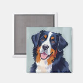 Bernese Mountain Dog | Watercolor Painting マグネット (正面/裏面)