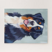 Bernese Mountain Dog | Watercolor Pet ジグソーパズル (横)