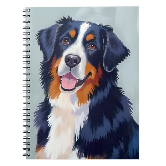 Bernese Mountain Dog | Watercolor Pet ノートブック (正面)