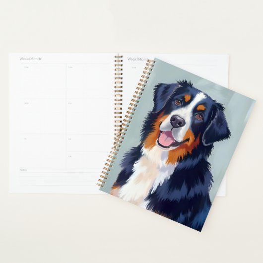 Bernese Mountain Dog | Watercolor Pet プランナー手帳 (ディスプレー)