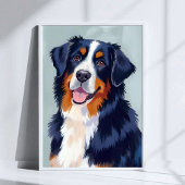 Bernese Mountain Dog | Watercolor Pet ポスター