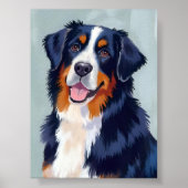 Bernese Mountain Dog | Watercolor Pet ポスター (正面)