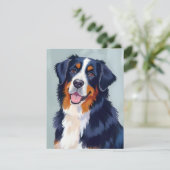 Bernese Mountain Dog | Watercolor Pet Card (スタンド正面)