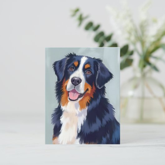 Bernese Mountain Dog | Watercolor Pet Card (スタンド正面)