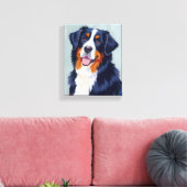 Bernese Mountain Dog | Watercolor Pet Painting キャンバスプリント (インサイチュ (リビング))