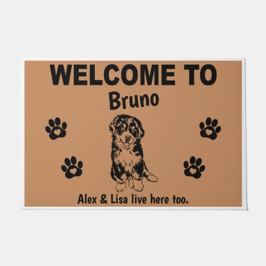 Bernese Mountain Dog Welcome Home Personalized     ドアマット (正面)