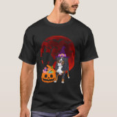 Bernese Mountain Dog with witch hat Candy Pumpkin  Tシャツ (正面)