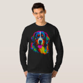 Bernese Mountain Dog Yellow Pink Orange Blue Green Tシャツ (正面フル)