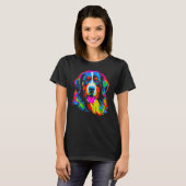 Bernese Mountain Dog Yellow Pink Orange Blue Green Tシャツ (正面フル)