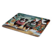 Bernese Mountain Dogs Christmas Snow Holiday カッティングボード (角)