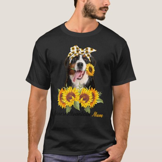 Bernese Mountain Mom Sunflower Summer Dog Mom Mama Tシャツ (正面)