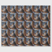 Bernese Mountain With Christmas Lights Holiday  ラッピングペーパー (フラット)