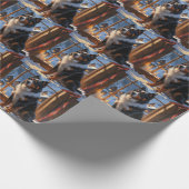 Bernese Mountain With Christmas Lights Holiday  ラッピングペーパー (角)