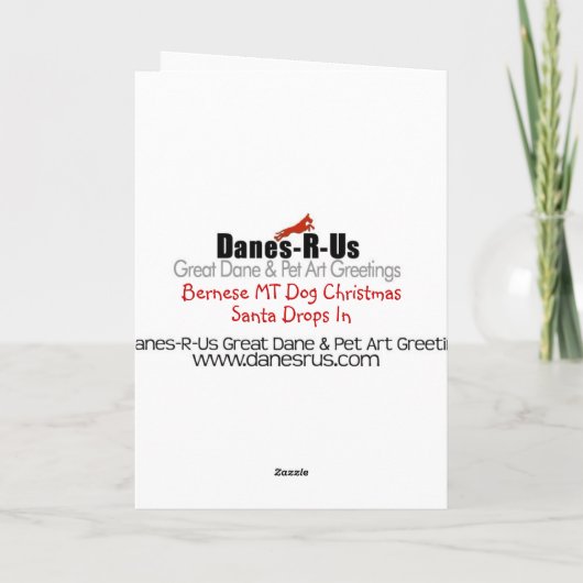 Bernese Mt犬のサンタの低下 シーズンカード (裏面)