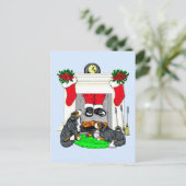 Bernese Mt犬のサンタの低下 シーズンポストカード (スタンド正面)