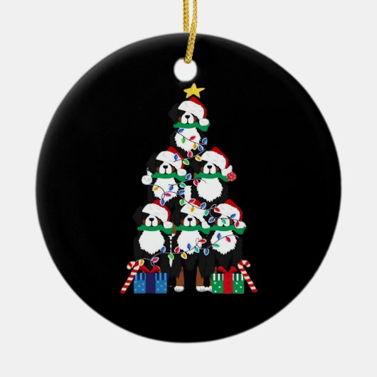 Bernese Mt Dog Puppy Christmas Tree Classic T-Shir セラミックオーナメント (正面)