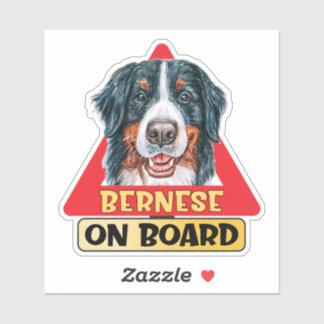Bernese On Board Mountain Dog Red Traffic Sign シール