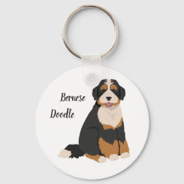 Bernese Poodle Mix, Bernedodle Christmas Orantives キーホルダー
