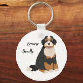 Bernese Poodle Mix, Bernedodle Christmas Orantives キーホルダー (正面)