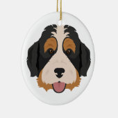 Bernese Poodle Mix, Bernedodle Christmas Orantives セラミックオーナメント (右)