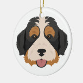 Bernese Poodle Mix, Bernedodle Christmas Orantives セラミックオーナメント (左)