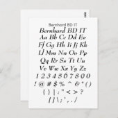 Bernhard BD IT - Zazzleフォントサンプラーシート ポストカード (正面/裏面)