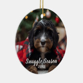 Bernice Mountain Dog Doodle Snuggle Season  セラミックオーナメント (右)