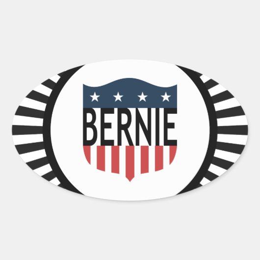 BERNIEの星とストライプ 楕円形シール (正面)